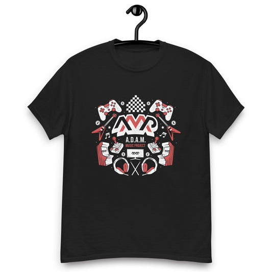 Gaming Meets Music Black T-Shirt - AMP