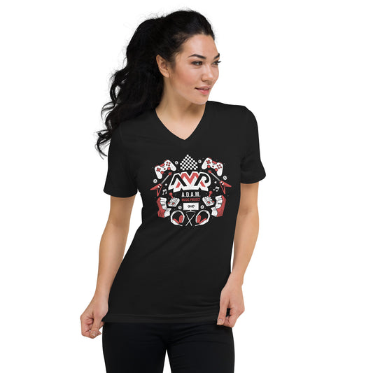 Women's V-Neck - Where Music Meets Gaming - AMP